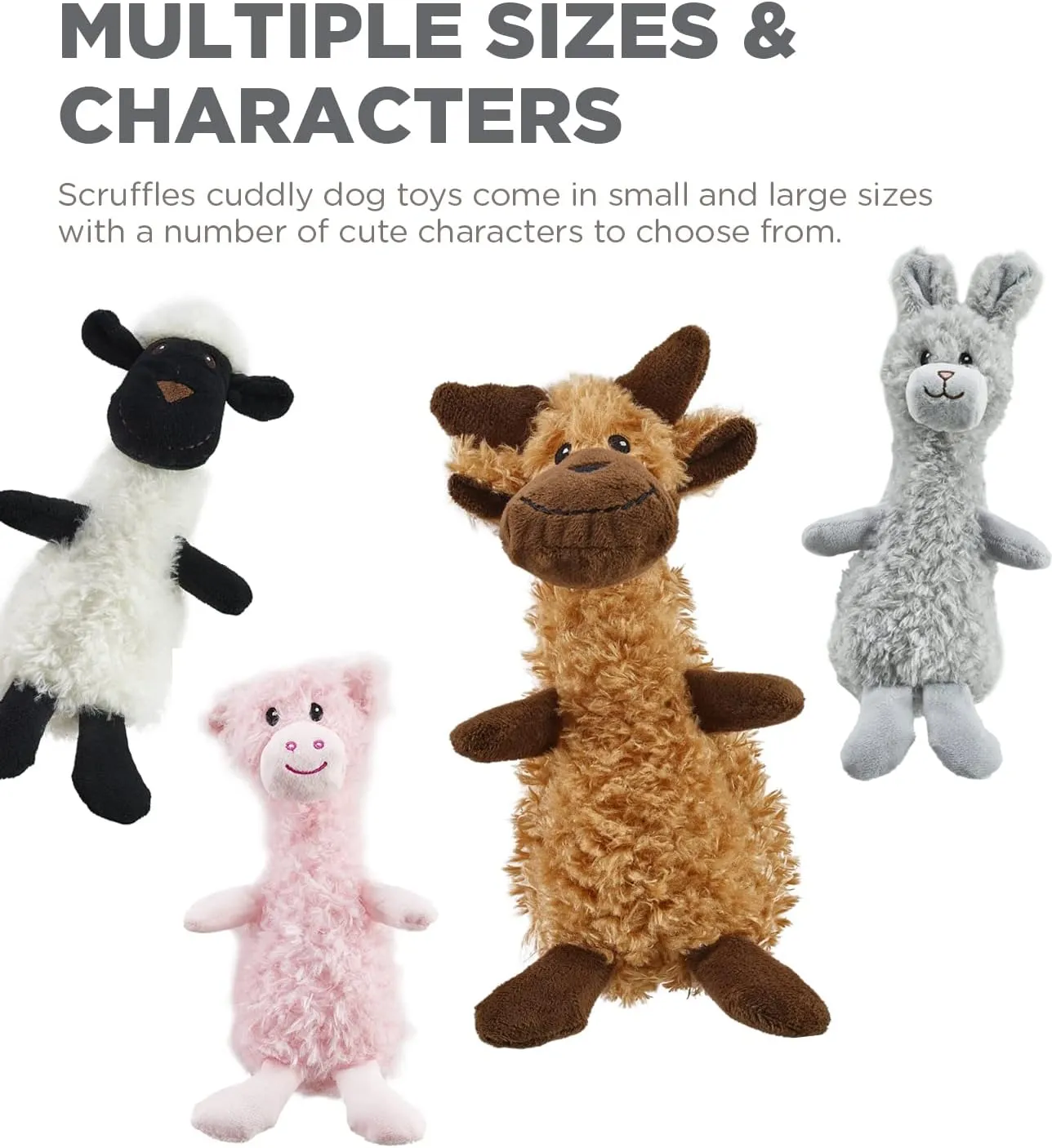 Outward Hound Scruffles Bunny Plush Squeaky Dog Toy, Small