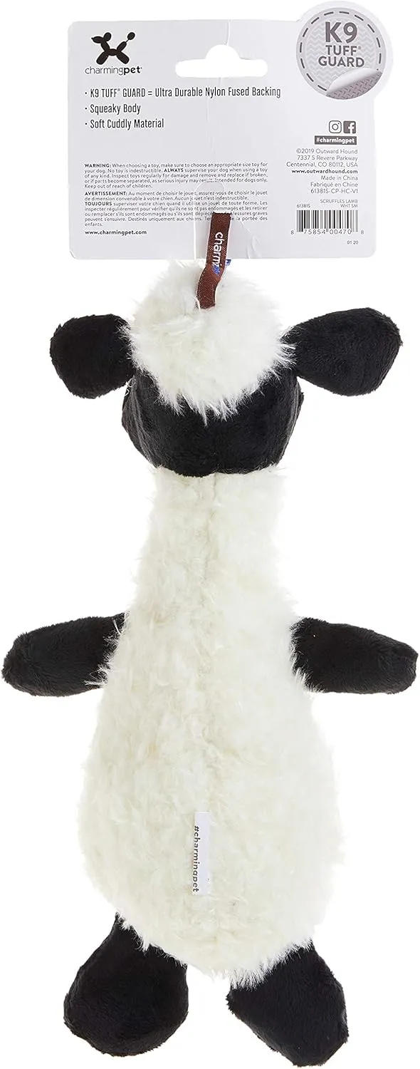 Outward Hound Scruffles Lamb Plush Squeaky Dog Toy, Small