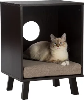 Paws & Purrs Pet Bed and End Table, Espresso/Sand