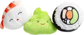 Pearhead Sushi Plush Toys, Durable Squeaky Dog Toy Set, Gifts For Pet Owners, Soft Chew Toys, Pet Owner Must Have Dog Accessory, Set of 3