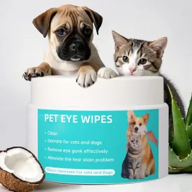 Pet Eye Wipes for Dogs & Cats, Tear Stain Remover Dog Wipes for Discharge & Crust, Cat Eye Cleaning Wipes for Face & Eyelids, 100 Hypoallergenic Wipes with Wrinkle Care (Better with Dog Eye Drops)