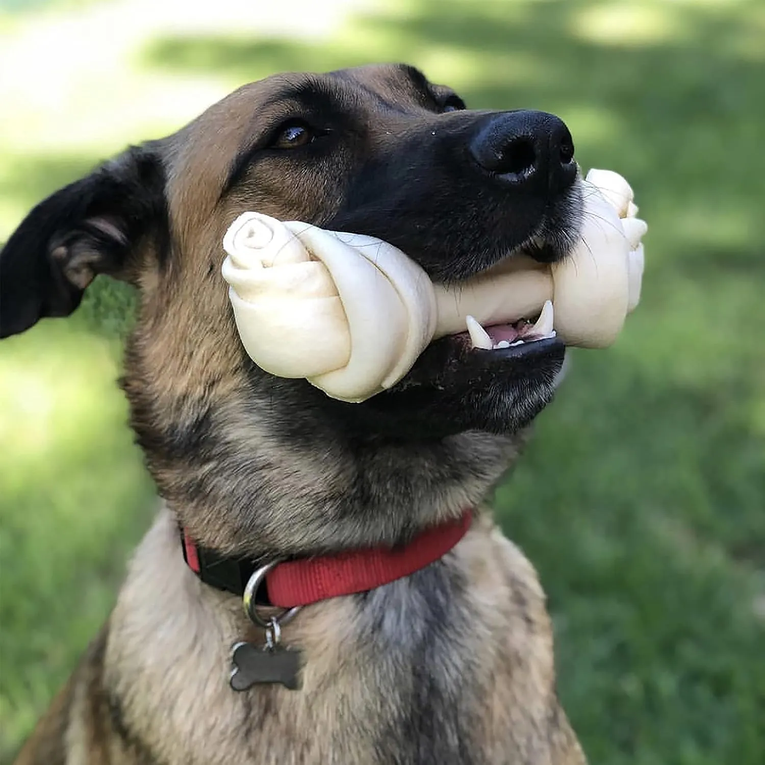 Pet Factory 100% Made in USA Beefhide 4-5" Knotted Bones Dog Chew Treats - Natural Flavor, 8 Count/1 Pack