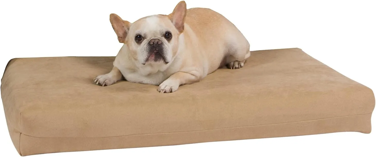 Pet Support Systems Orthopedic Dog Bed - Gel Memory Foam Pet Bed, Luxury Washable Dog Bed for Sleeping and Support (Removable Cover, Small Tan Dog Bed)