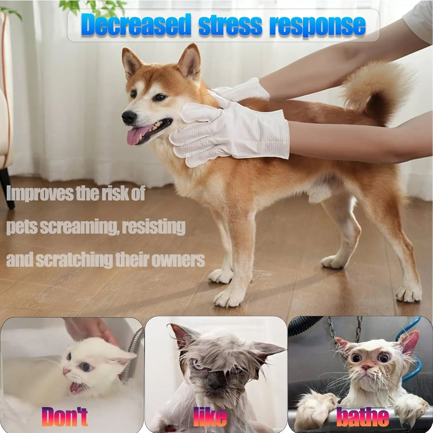 PETHous Dog Paw Cleaner Gloves, Waterless Cat Bath Gloves for Sensitive Skin - Hypoallergenic, Pet Cleaning Gloves Deodorizing - 6 PCS, Pet Wipes Alternative for Post-Surgery Care, Paws & Smooth Fur.