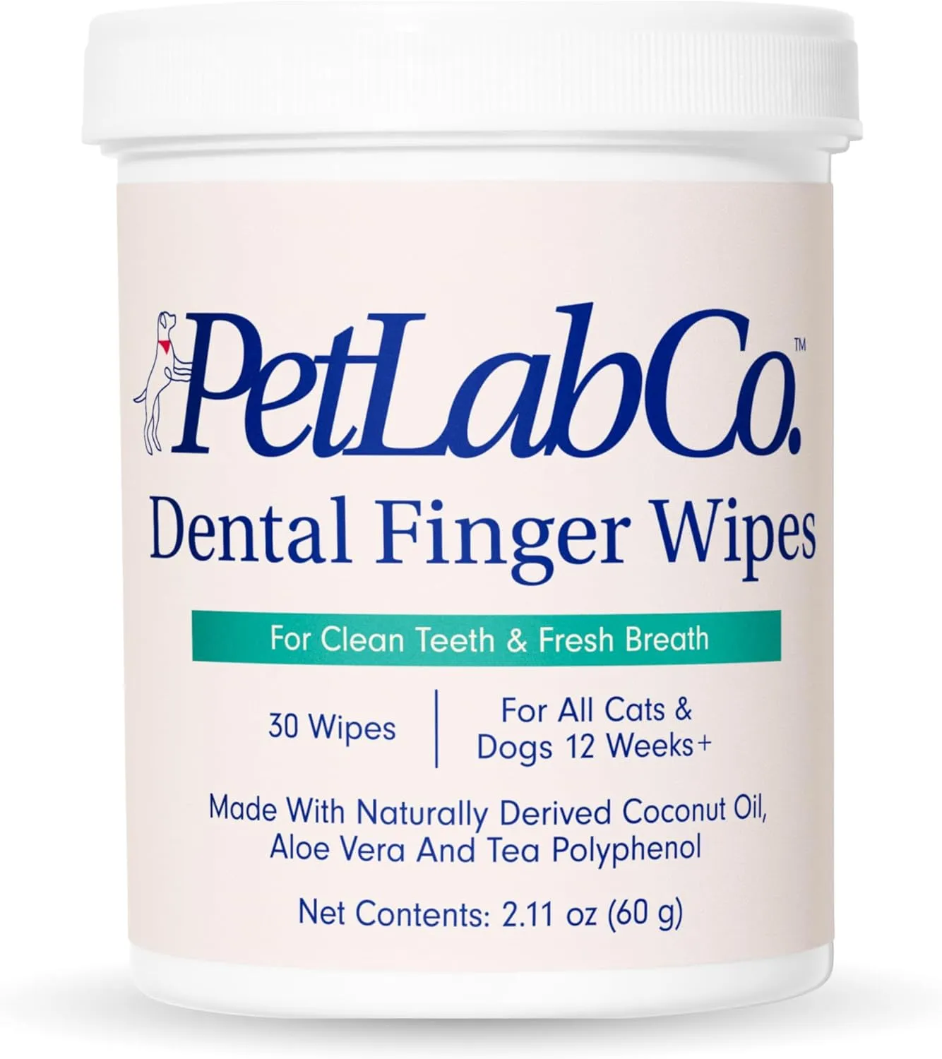 PetLab Co. Dental Finger Wipes - Easy to Use Dog & Cat Teeth Cleaner - Freshens Breath & Provides A Thorough Clean  Supports Overall Oral Hygiene  Alcohol & Fragrance Free