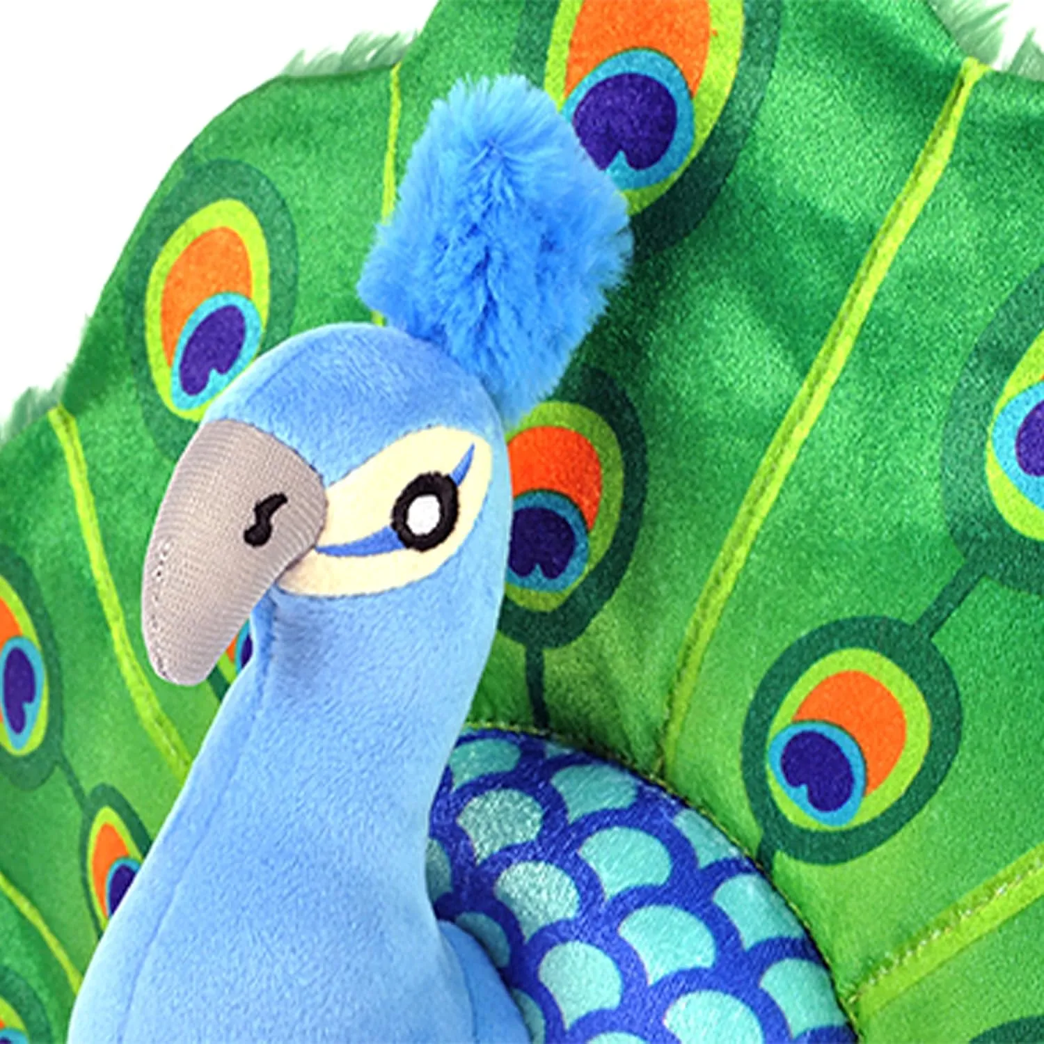 P.L.A.Y. Cute Plush Dog Toys - Fetching Flock, Bird Themed Durable Plush Squeaker Chew Toy, Great for Puppies & Small, Medium, Large Dogs - Machine Washable, Recycled Materials (Percy the Peacock)