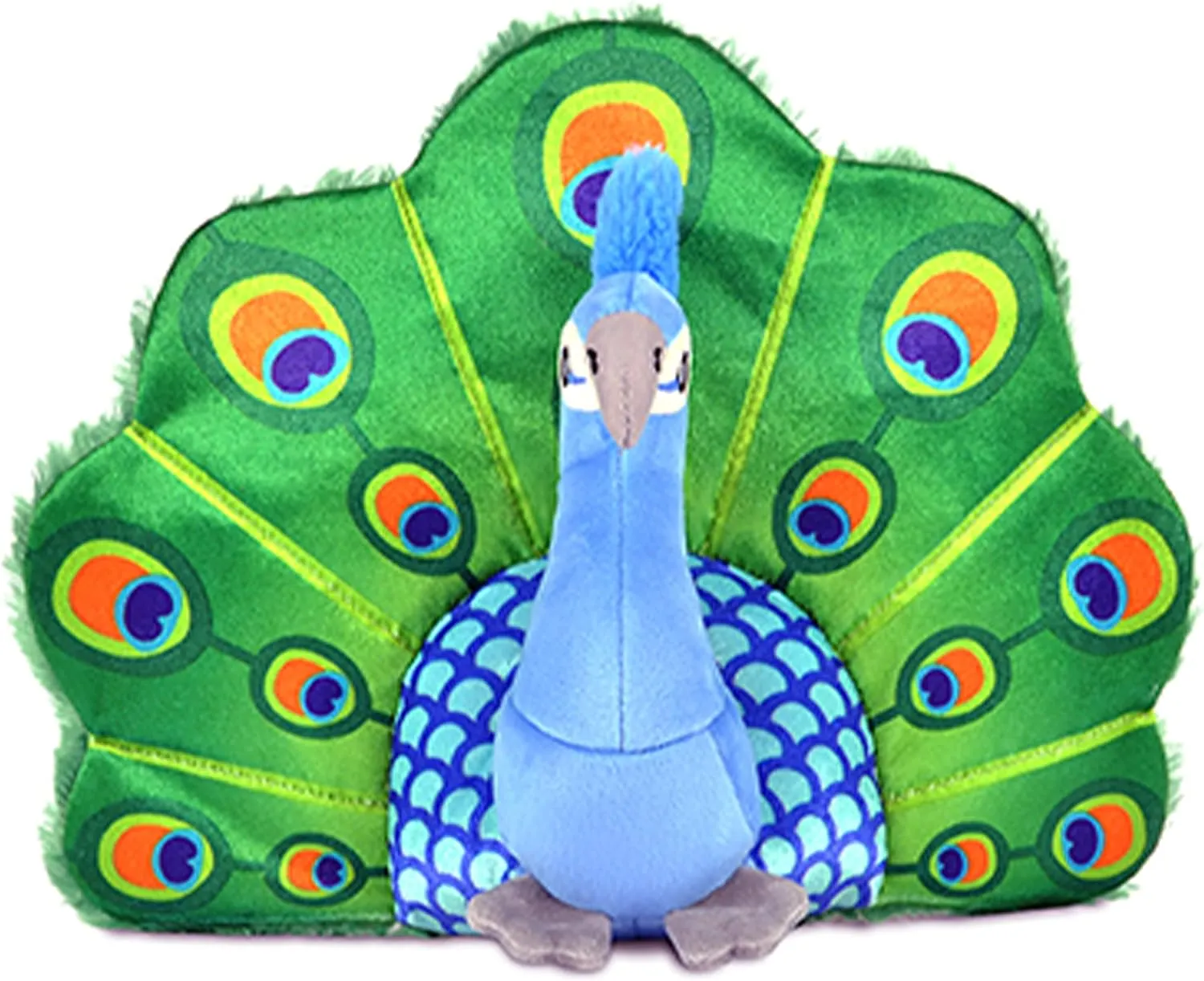 P.L.A.Y. Cute Plush Dog Toys - Fetching Flock, Bird Themed Durable Plush Squeaker Chew Toy, Great for Puppies & Small, Medium, Large Dogs - Machine Washable, Recycled Materials (Percy the Peacock)