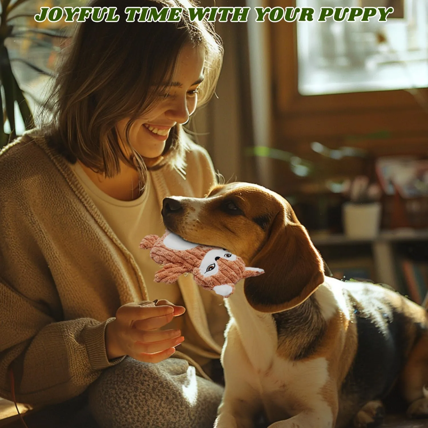 Plush Dog Toys- 5 PCS Squeaky Toys for Medium & Small Dog- Interactive Stuffed Puppy Toys to Reduce Boredom and Anxiety- Funny Cute Dog Gifts for Puppies