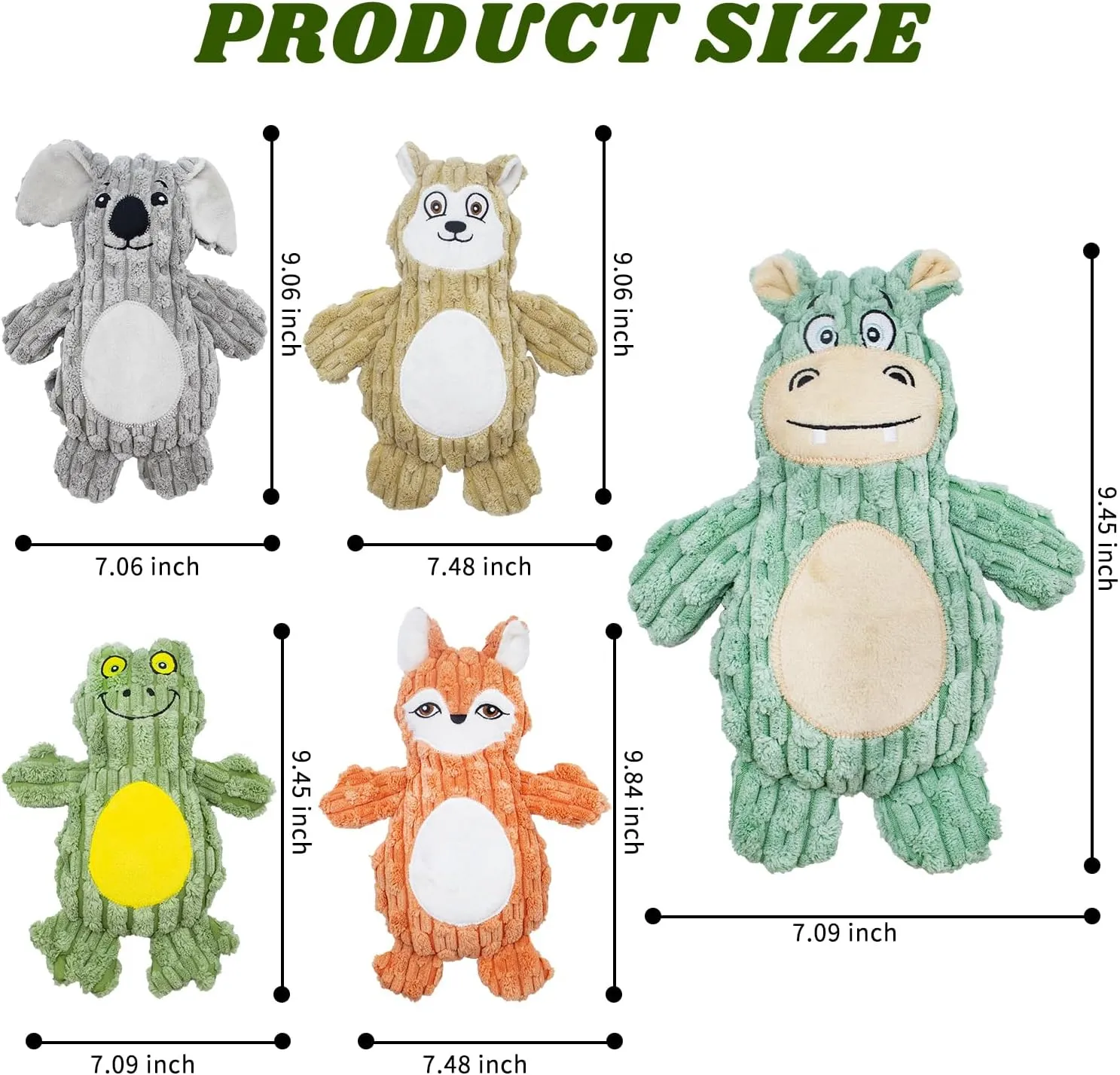 Plush Dog Toys- 5 PCS Squeaky Toys for Medium & Small Dog- Interactive Stuffed Puppy Toys to Reduce Boredom and Anxiety- Funny Cute Dog Gifts for Puppies