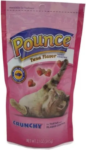 Pounce Tuna Flavored Cat Tartar and Plaque Control Snack, 4 Pack of 6