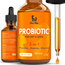 Probiotics for Dogs of All Ages  Natural Probiotics for Dogs Liquid Form  Natural Supplement for Cats with Organic Ingredients    Prebiotics  Herbal Taste  2 oz