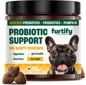 Probiotics for Dogs with Prebiotics, Fiber, Chicory Root & Pumpkin I 8-Strain Pre and Probiotic Dog Chews | Dog Probiotics for Digestive Health, Gut Support, Diarrhea & Gut Flora, 90 Count