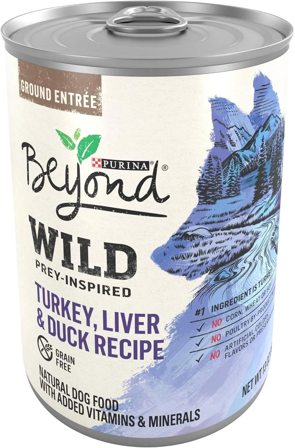 Purina Beyond High Protein, Grain Free, Natural Pate Wet Dog Food, WILD Turkey, Liver & Duck Recipe - (Pack of 12) 13 oz. Cans