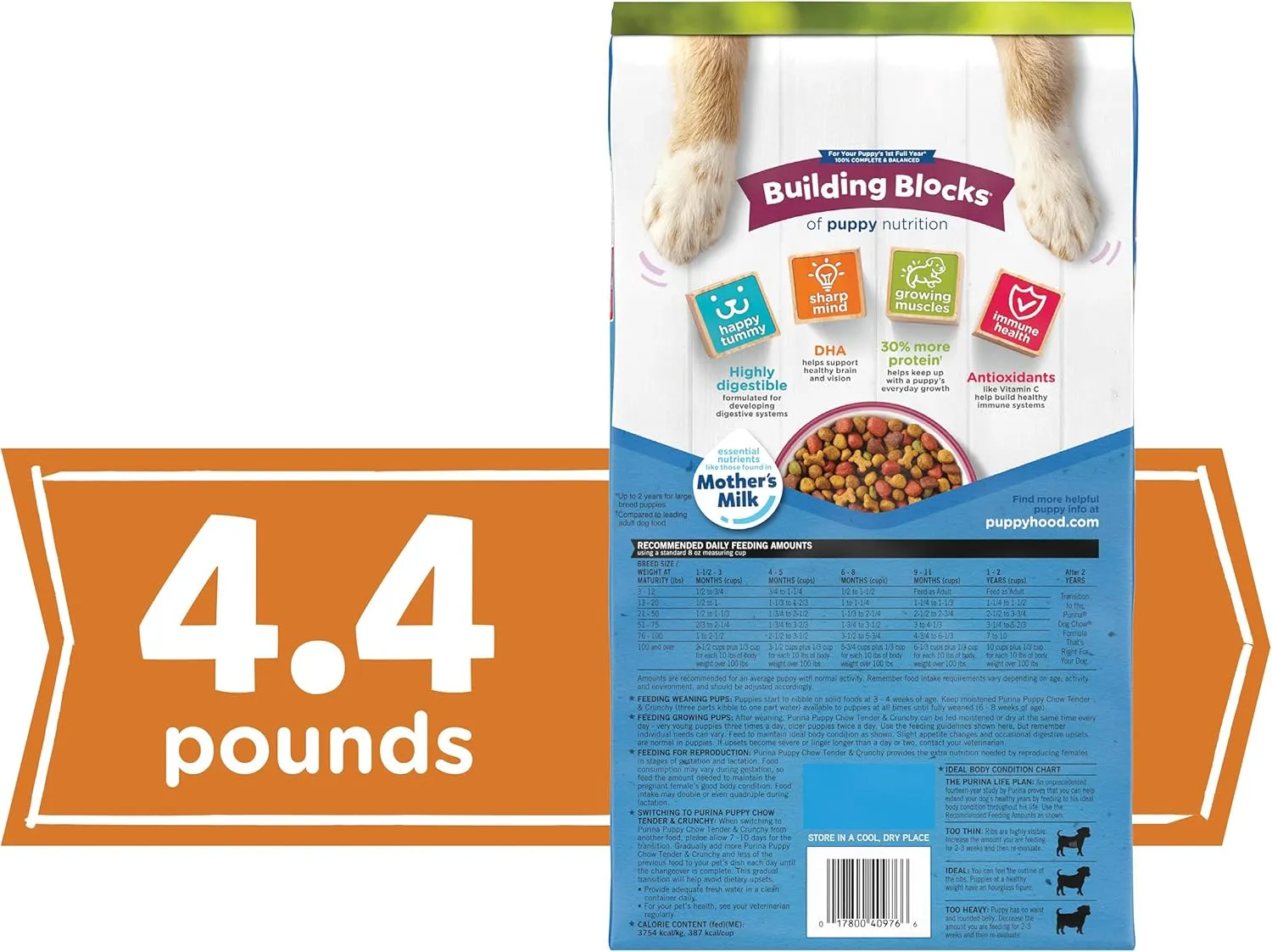 Purina, Puppy Chow High Protein Dry Puppy Food, Tender & Crunchy With Real Beef, 4.4 Pound Bag