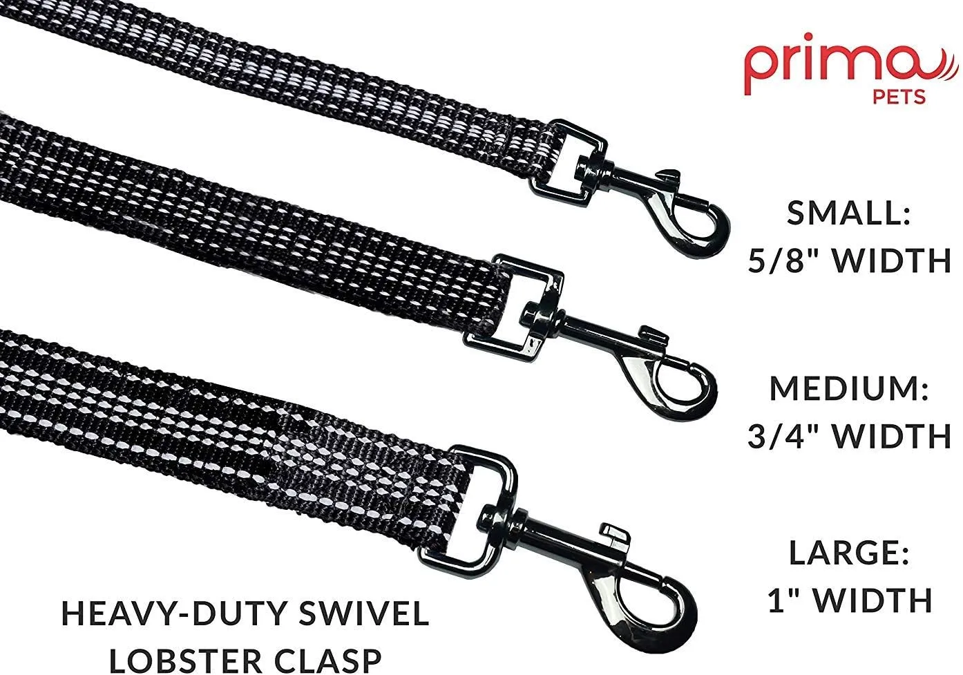 Reflective 6 Feet Nylon Dog Leash with Padded Double Handles, 2 Heavy Duty Dual Neoprene Handles for Control Safety Training Durable Traffic Handle,For Small to Medium Dog (MEDIUM - 3/4" Width, BLACK)