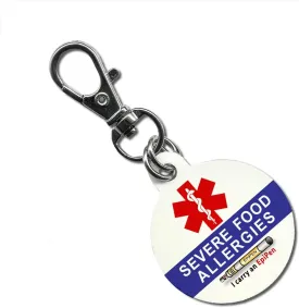 Severe Food Allergies I Carry An Epipen Medical Alert 1.25 Inch Aluminum Dog Tag