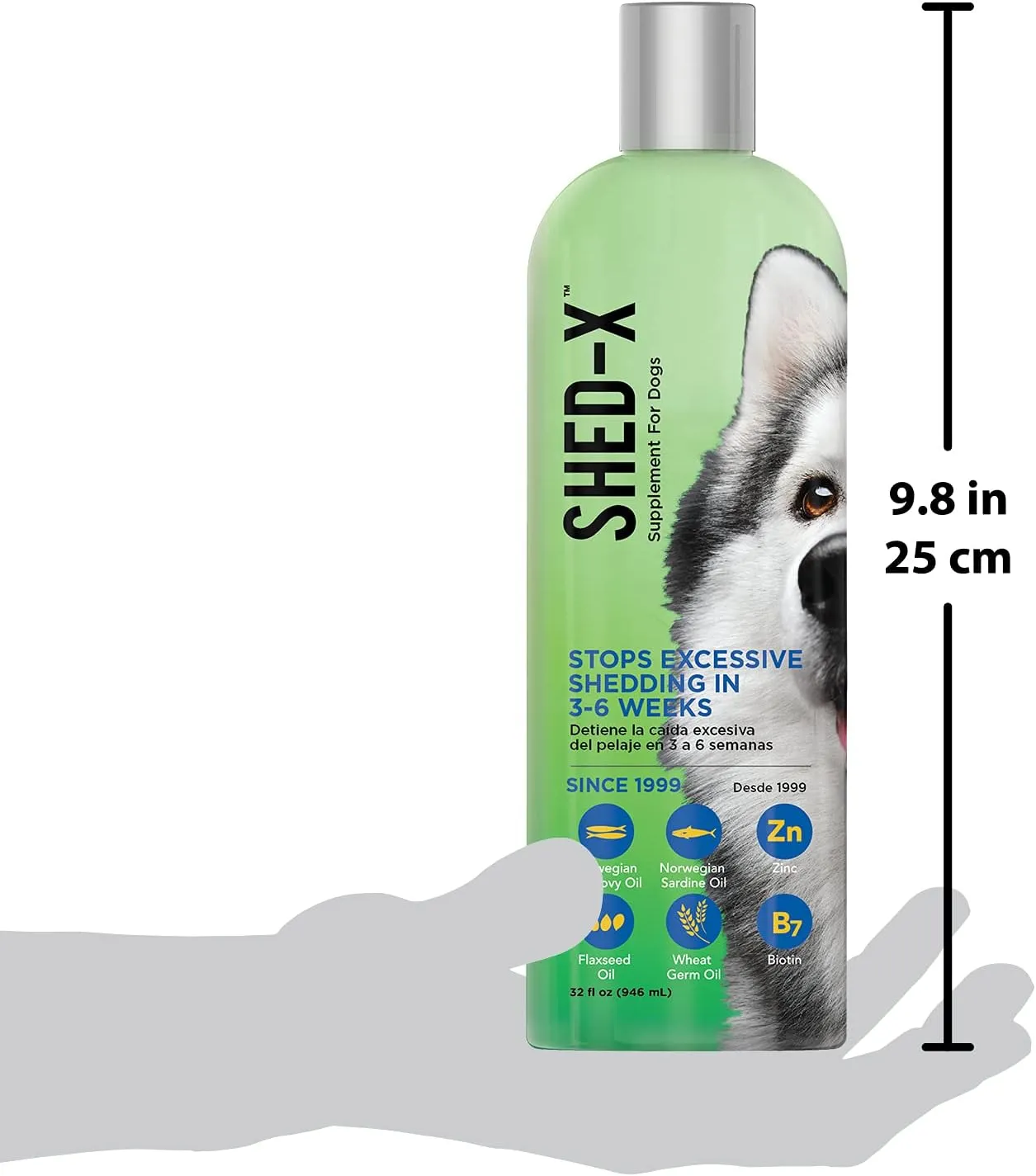 Shed-X Liquid Dog Supplement, 32oz  100% Natural  Helps Dog Shedding, Fish Oil for Dogs Supports Skin & Coat, Dog Oil for Food with Essential Fatty Acids, Vitamins, and Minerals