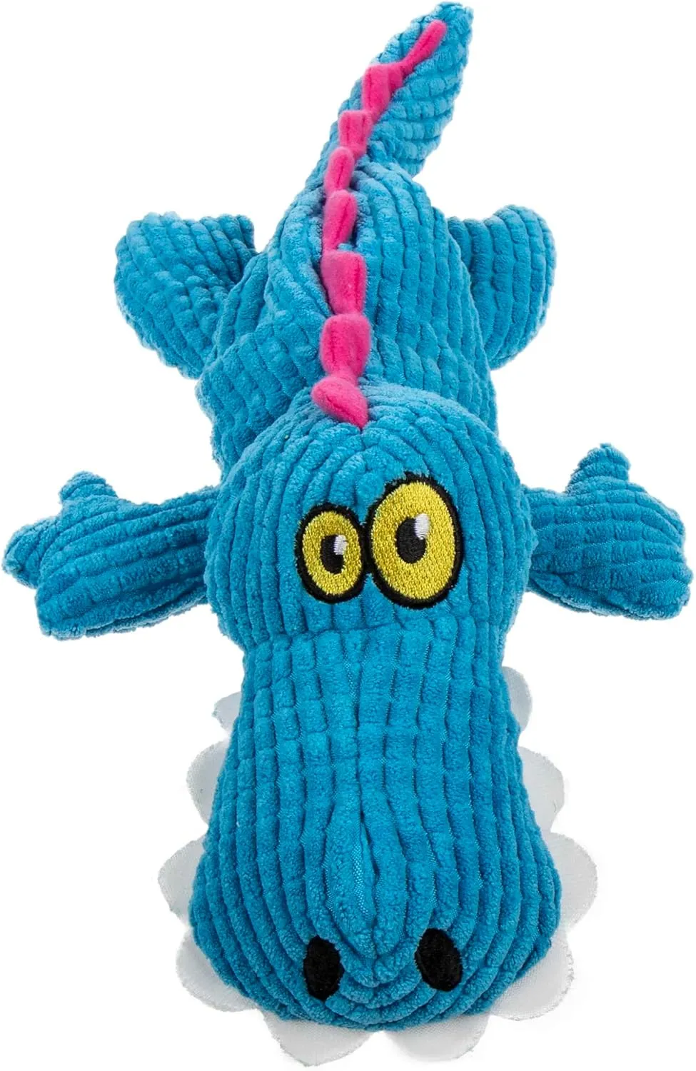 Silent Squeak Gator Plush Chew Guard Dog Toy with Ultrasonic Squeaker, Blue, Large