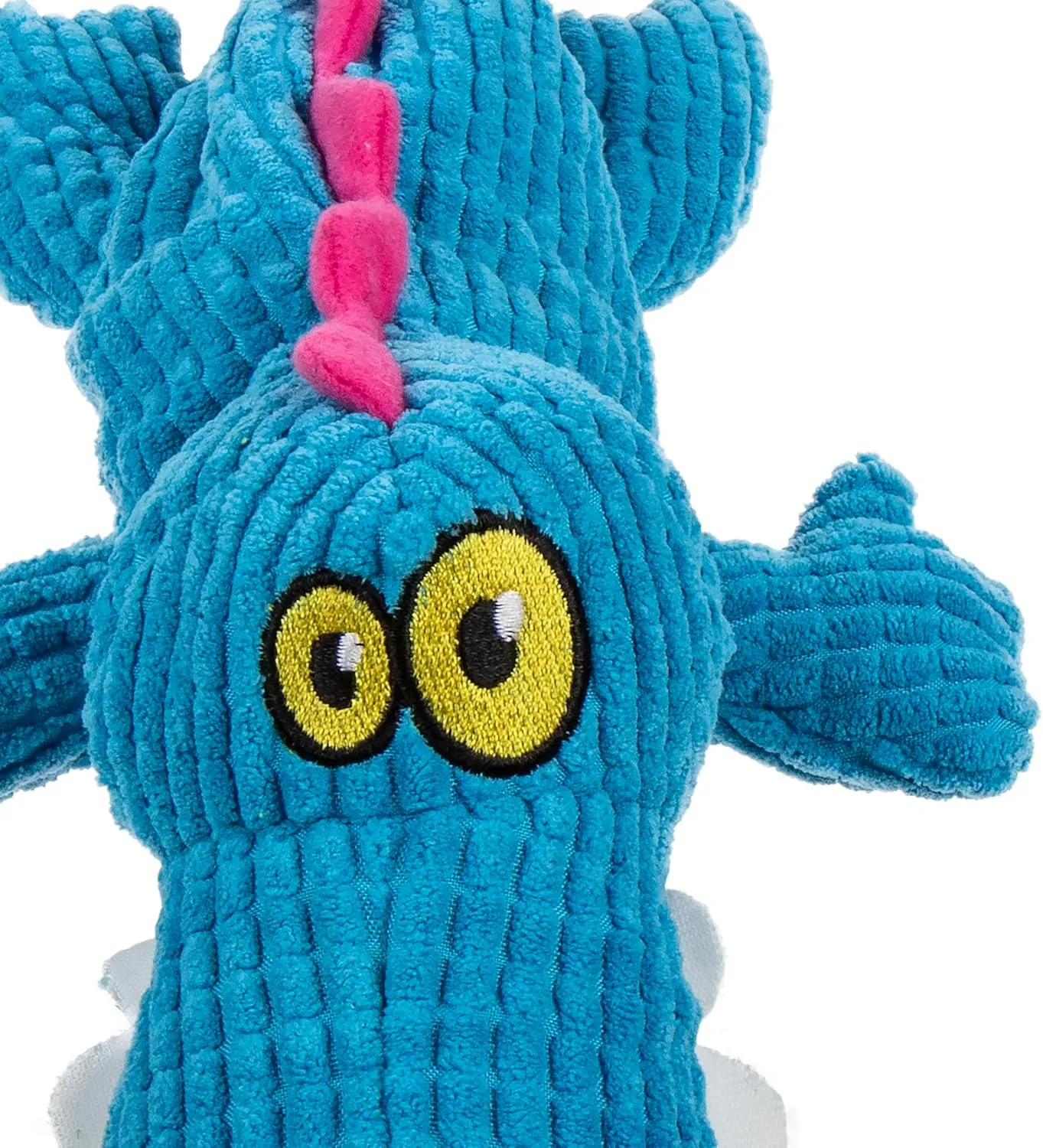 Silent Squeak Gator Plush Chew Guard Dog Toy with Ultrasonic Squeaker, Blue, Large