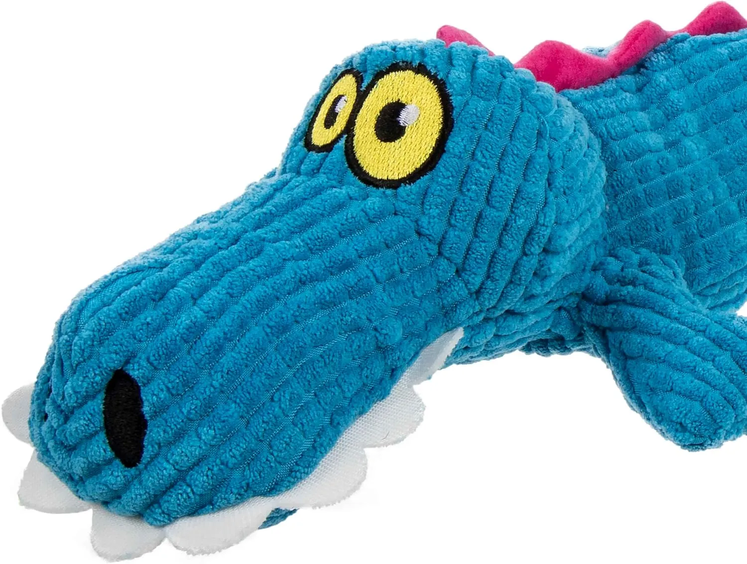 Silent Squeak Gator Plush Chew Guard Dog Toy with Ultrasonic Squeaker, Blue, Large
