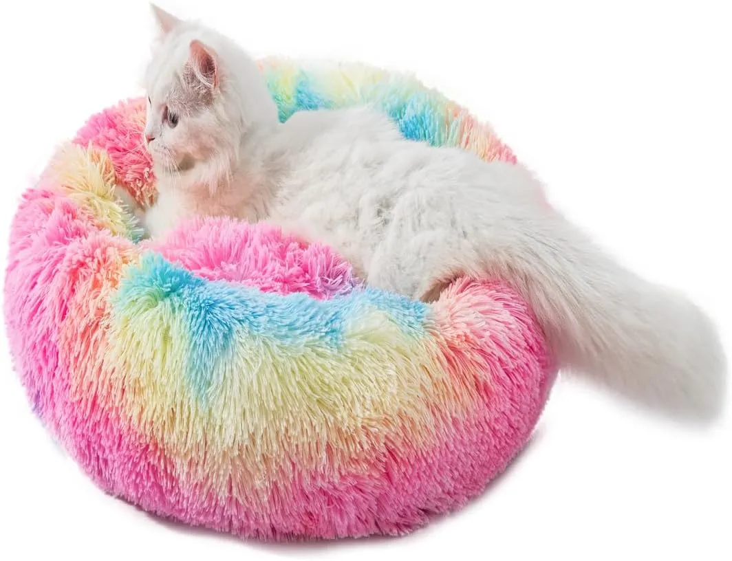 Small Dog Bed Cat Bed Donut Kitten Beds Dog Sofa Small Sofa Puppy Bed Cute Bed Cat Pet for 3Kg Pet Donut Bed