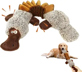 Squeaky Dog Toys, Interactive Tug of War Puppy Toys, Funny Plush Dog Chew Toys, Stuffed Toys for Small,Medium and Large Dogs - Platypus