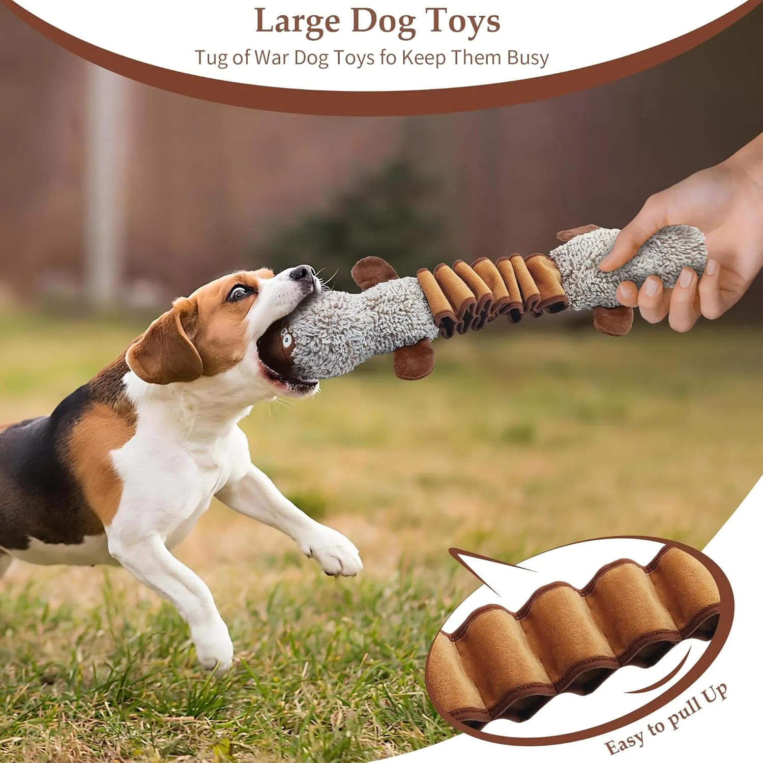 Squeaky Dog Toys, Interactive Tug of War Puppy Toys, Funny Plush Dog Chew Toys, Stuffed Toys for Small,Medium and Large Dogs - Platypus