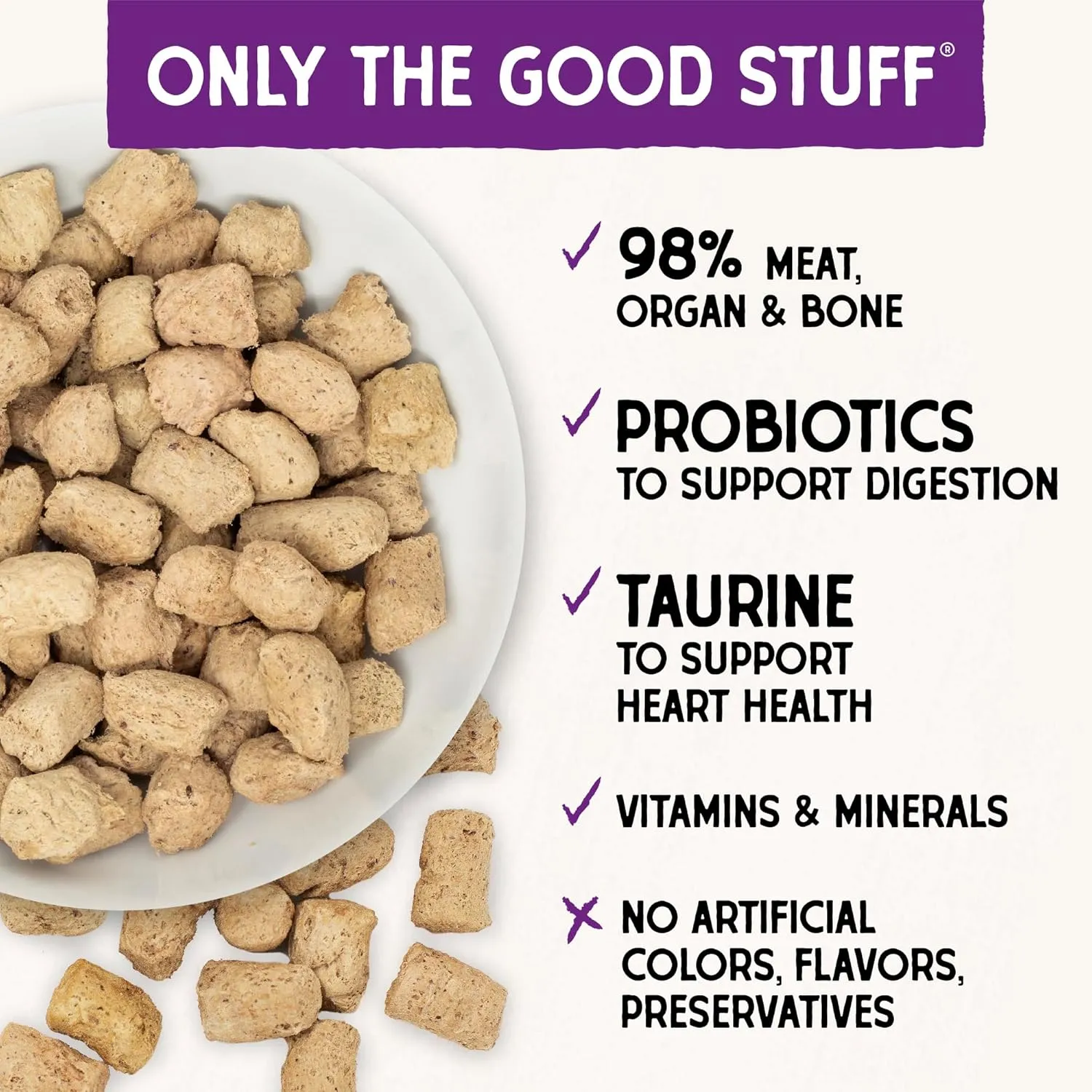 Stella & Chewy's Freeze-Dried Raw Cat Dinner Morsels - Premium Rabbit Recipe with 98% Responsibly-Sourced Meat & Organs - Natural Grain-Free Cat & Kitten Food - Made in USA - 8 oz