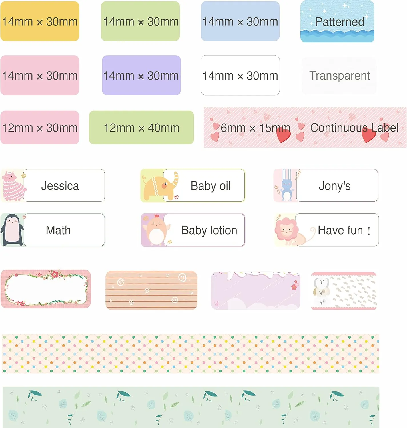SUPVAN E10 & E11 Label Maker Tape, 0.55''  1.18'' (14mm  30mm) 220 Labels/Roll Genuine Laminated Thermal Label Tape Refill, Waterproof Oilproof Child-Safe Durable Auto Detect Labels, Black on Pink