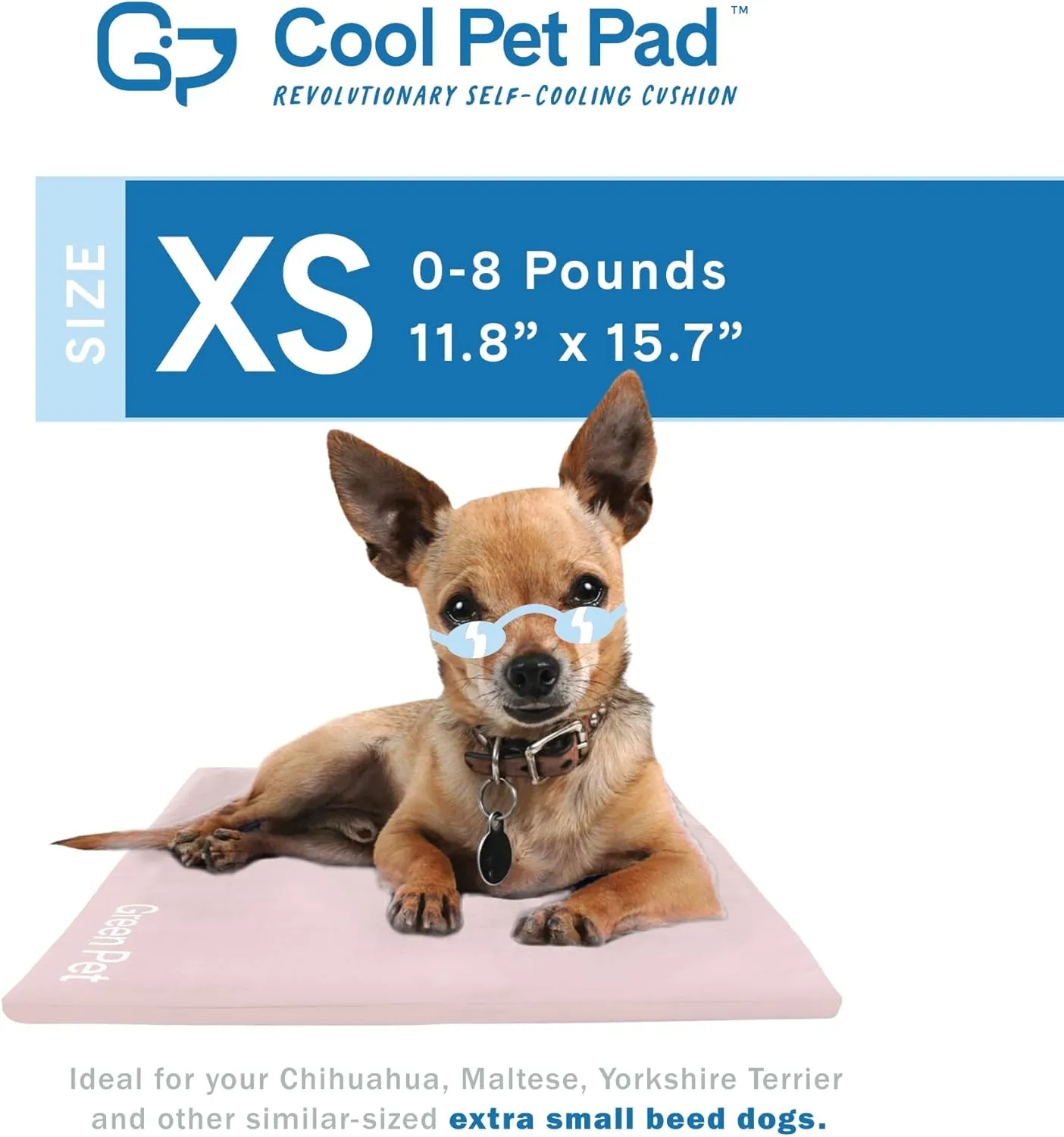 The Green Pet Shop Dog Cooling Mat Cover - Extra Small, Nude/Pink - Protect Your Cool Pet Pad from Dirt & Damage - Machine Washable