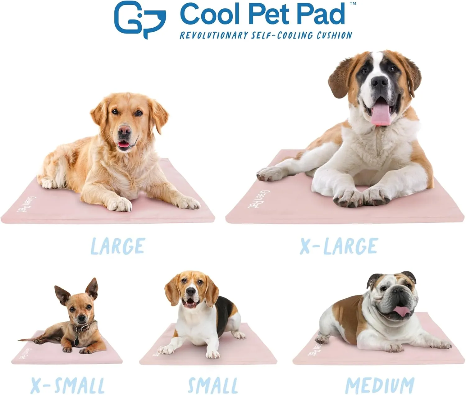 The Green Pet Shop Dog Cooling Mat Cover - Extra Small, Nude/Pink - Protect Your Cool Pet Pad from Dirt & Damage - Machine Washable
