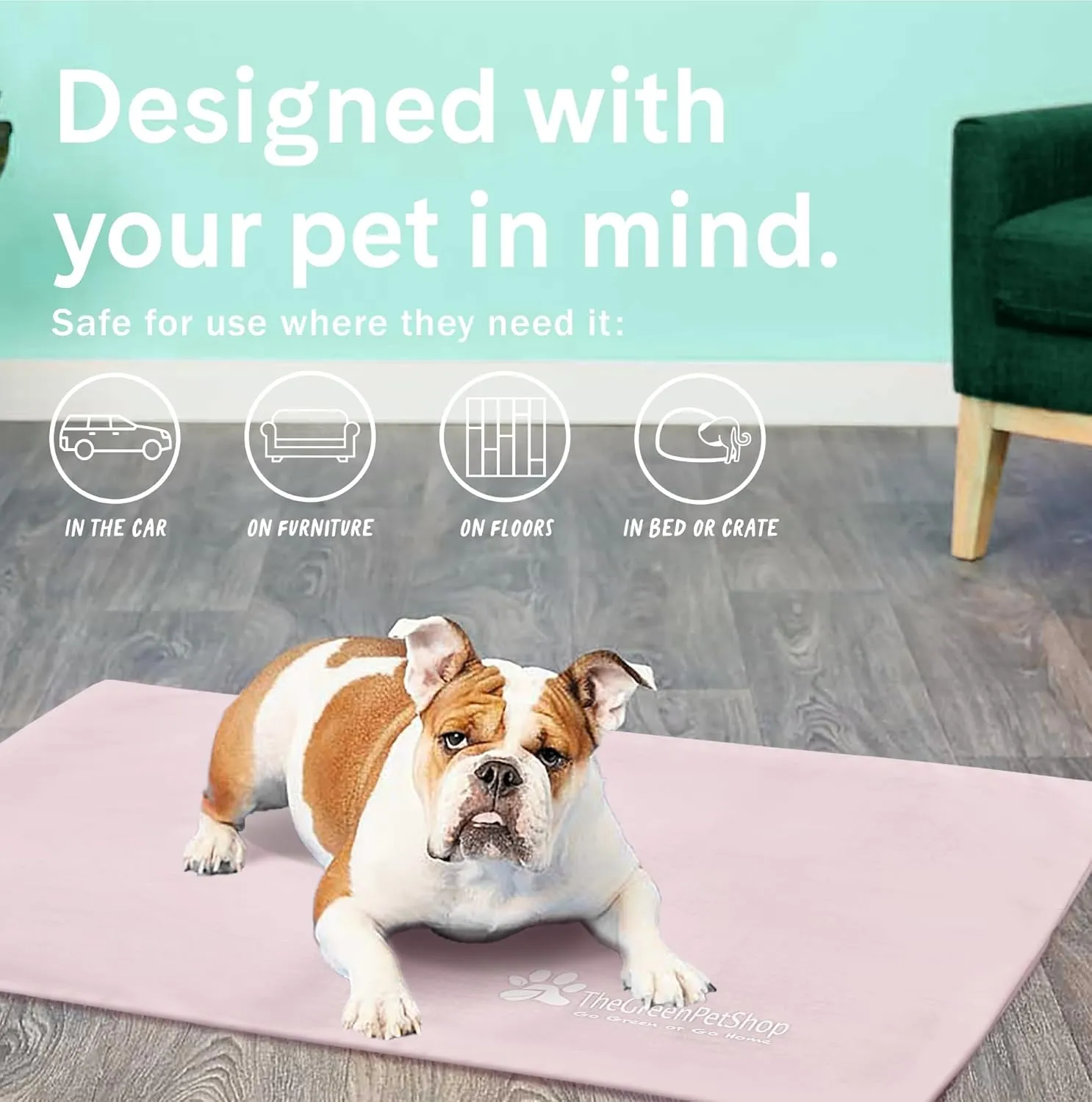 The Green Pet Shop Dog Cooling Mat Cover - Extra Small, Nude/Pink - Protect Your Cool Pet Pad from Dirt & Damage - Machine Washable