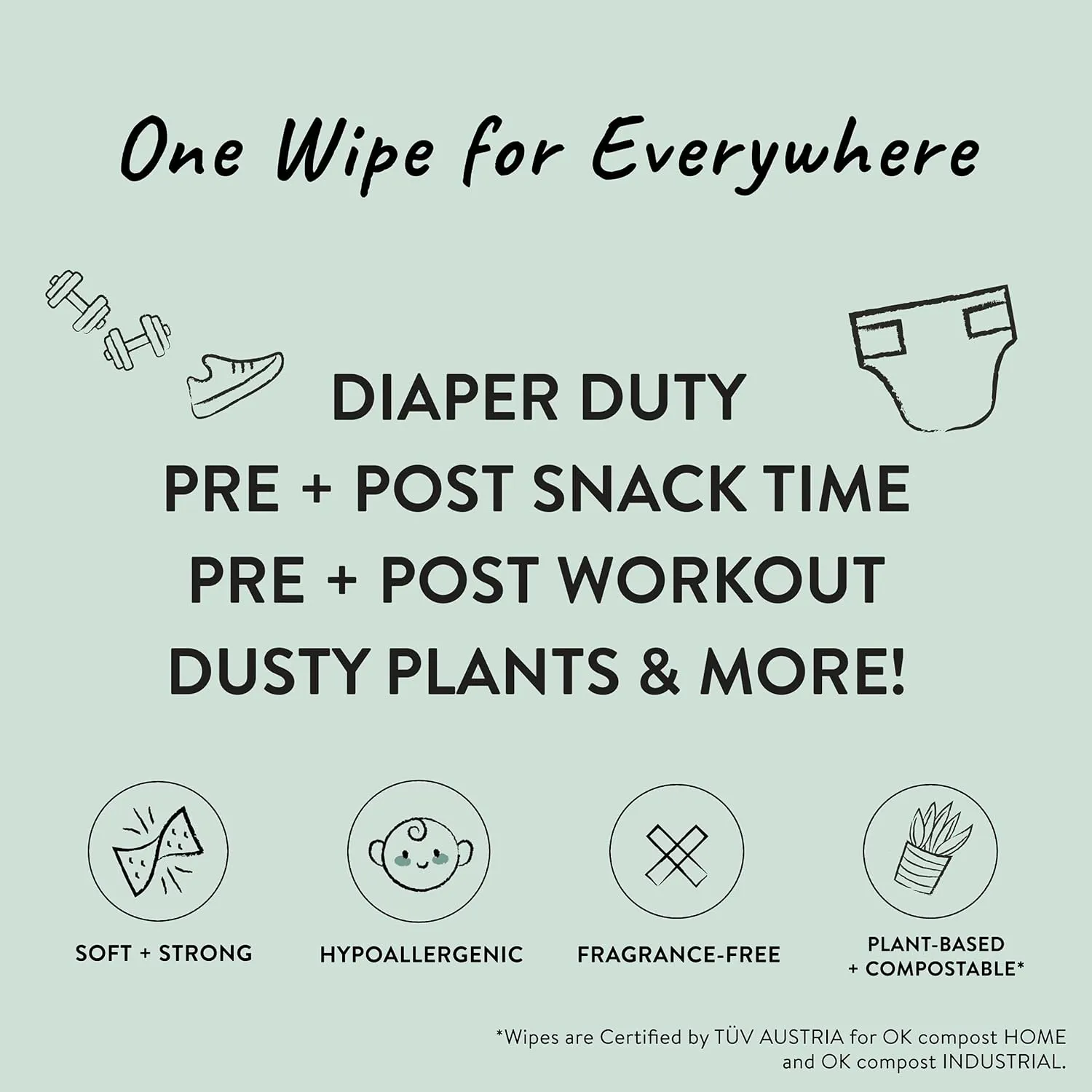 The Honest Company Clean Conscious Multi-Use Wipes | Hypoallergenic   Unscented for Sensitive Skin | Over 99% Water, Compostable, Plant Based, Baby Wipes | Geo Mood, 288 Count