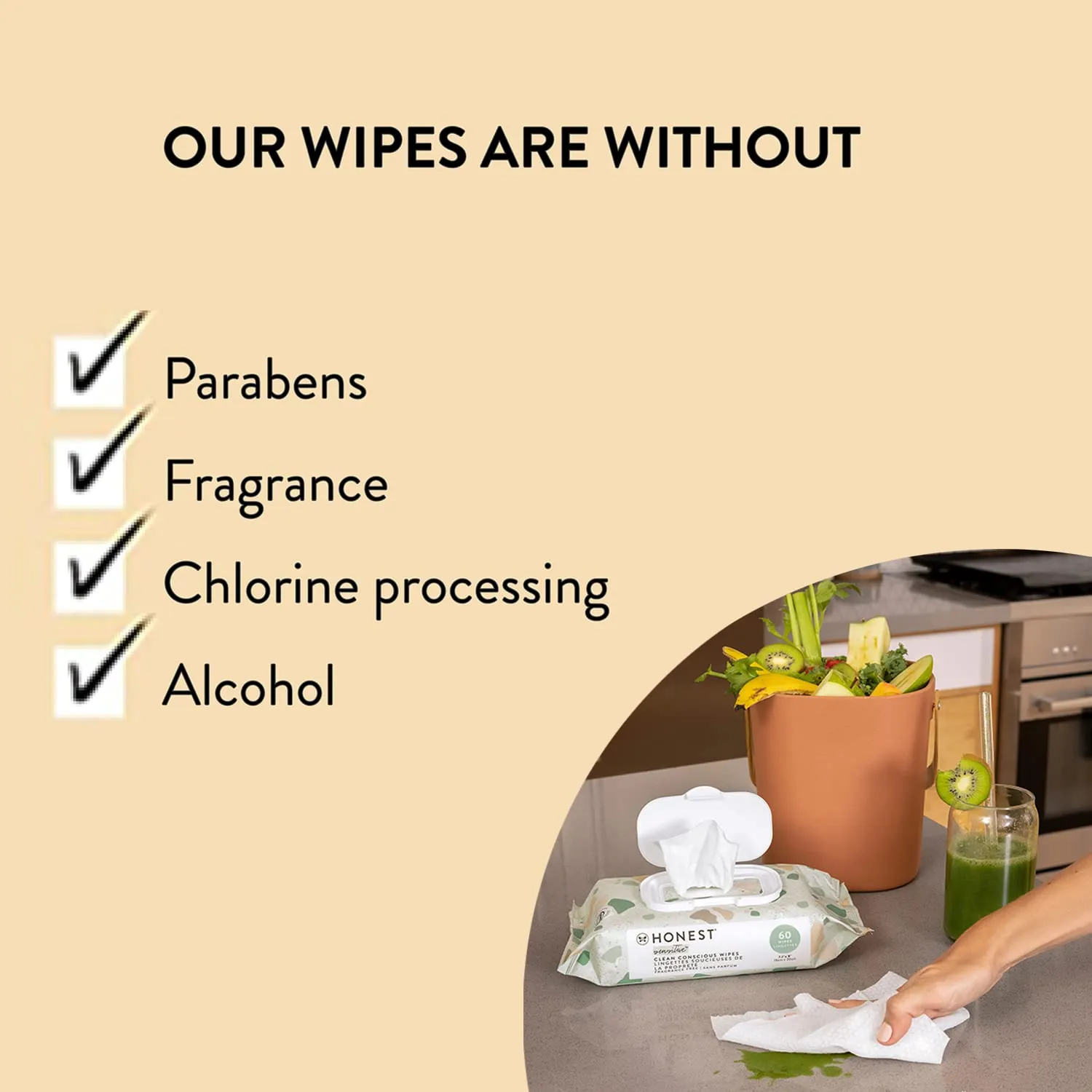 The Honest Company Clean Conscious Multi-Use Wipes | Hypoallergenic   Unscented for Sensitive Skin | Over 99% Water, Compostable, Plant Based, Baby Wipes | Geo Mood, 288 Count