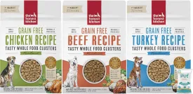 The Honest Kitchen Whole Food Clusters Human Grade Dry Dog Food - Cage Free Chicken, Cage Free Turkey, Ranch Raised Beef with 10ct PetFaves Wipes