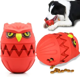Tierglck Treat Dispensing Owl Dog Toy, Durable Natural Rubber Mental Stimulation Feeder, Interactive Enrichment Puzzle to Keep Dogs Busy, Slow Food Dispenser for Small/Medium/Large Breed Dogs
