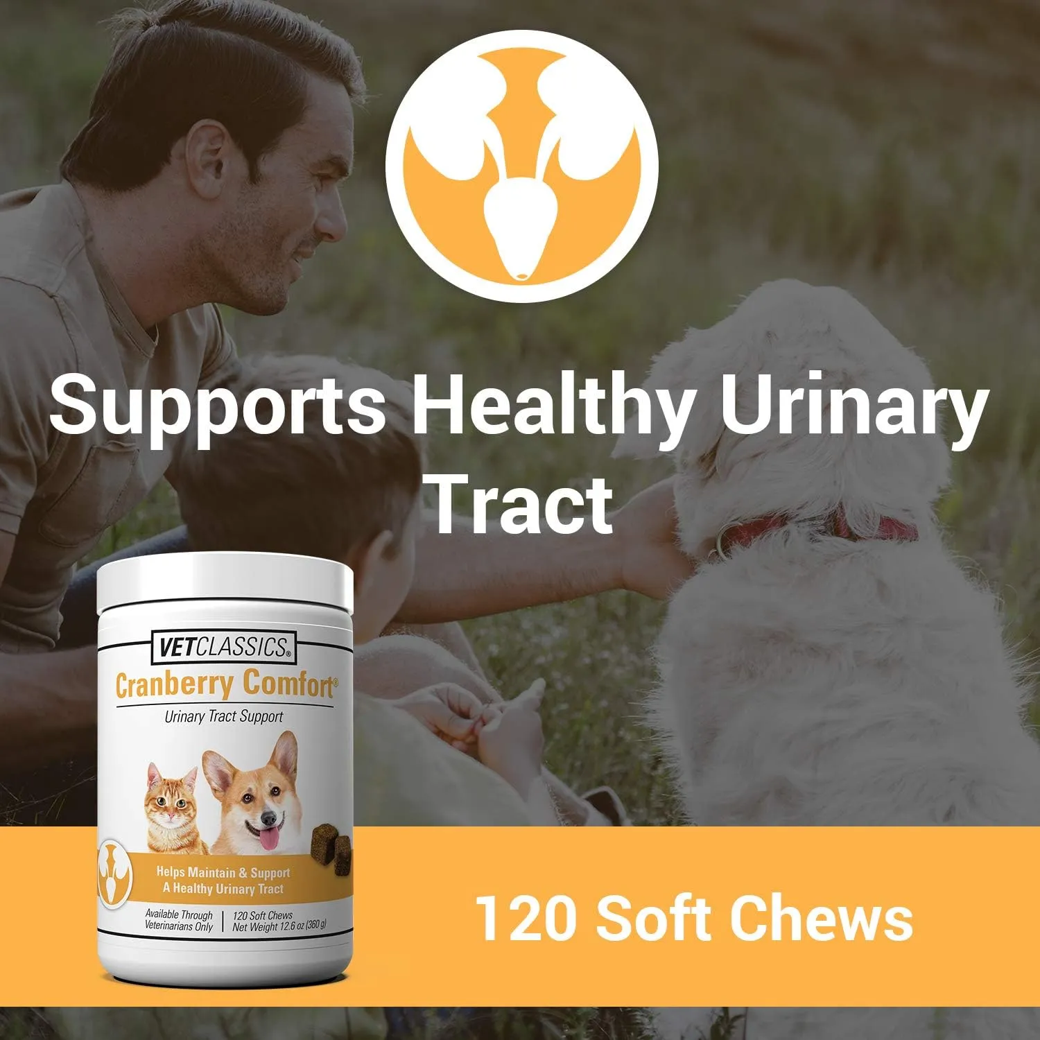 Vet Classics Cranberry Comfort Urinary Tract Pet Supplement for Dogs, Cats  Maintains Dog Bladder Health, Cat Bladder Control  Pet Supplements for Incontinence  120 Soft Chews