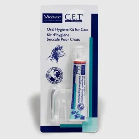 Virbac Corp C.E.T. Oral Hygiene Kit for Cats Toothpaste & Brush (Seafood) - 2.5 oz.