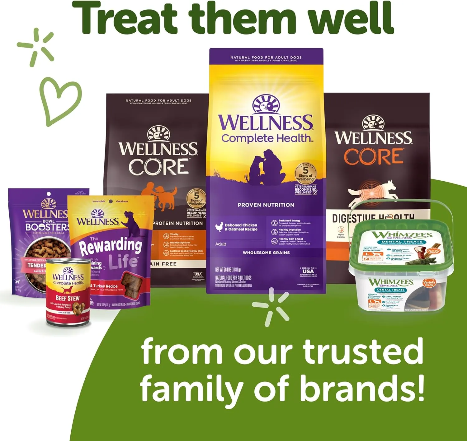 Wellness WHIMZEES Veggie Sausage Dog Dental Treats, Natural Chews, Small Size Stick, (28 Count)