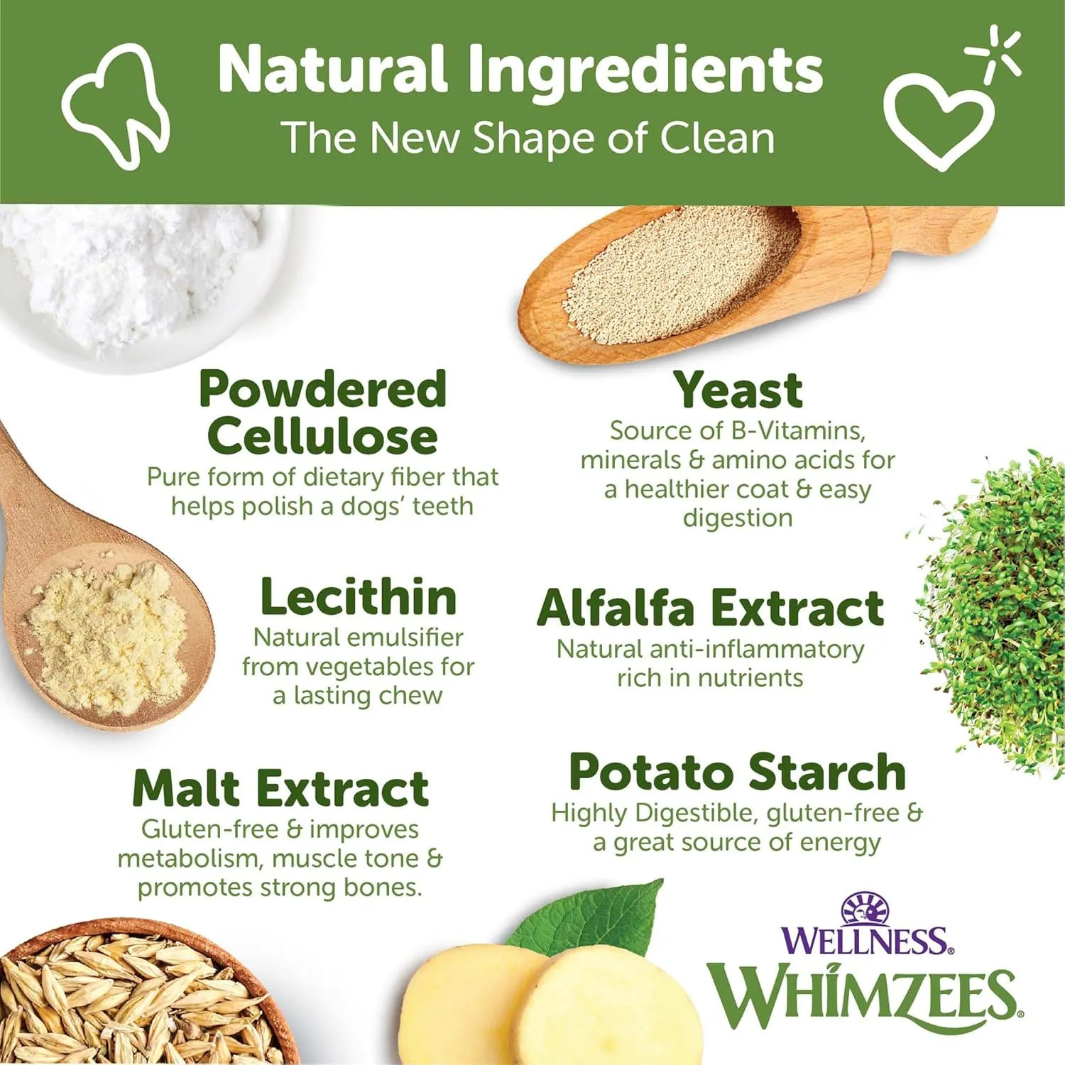 Whimzees Wellness Brushzees Dog Dental Treats, Natural Chews, Small Size Stick, (24 Count)