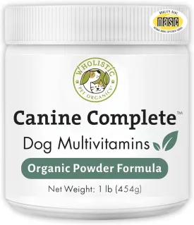 Wholistic Pet Organics Canine Complete Dog Multivitamin - 1 Lb - Nutrient-Rich Multi-Vitamins and Supplements - Whole-Food Powder for Immune System, Skin, Coat & Overall Health