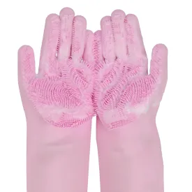 WJWJA- Pet Grooming Gloves Pet Grooming, Enhanced 5-Finger Design for Bathing and Massaging, Shedding and De-Shedding Tools for Dogs and Catspink