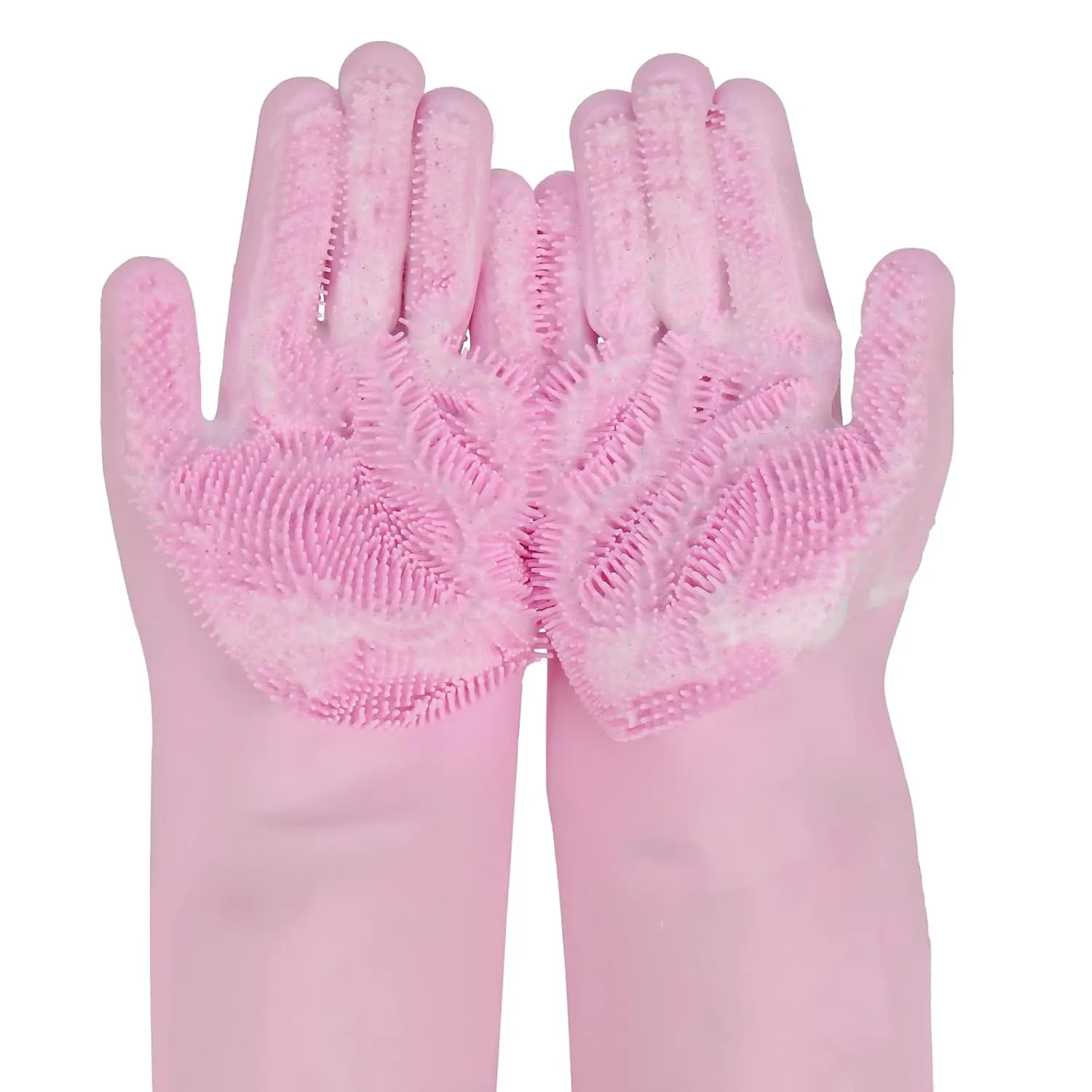 WJWJA- Pet Grooming Gloves Pet Grooming, Enhanced 5-Finger Design for Bathing and Massaging, Shedding and De-Shedding Tools for Dogs and Catspink