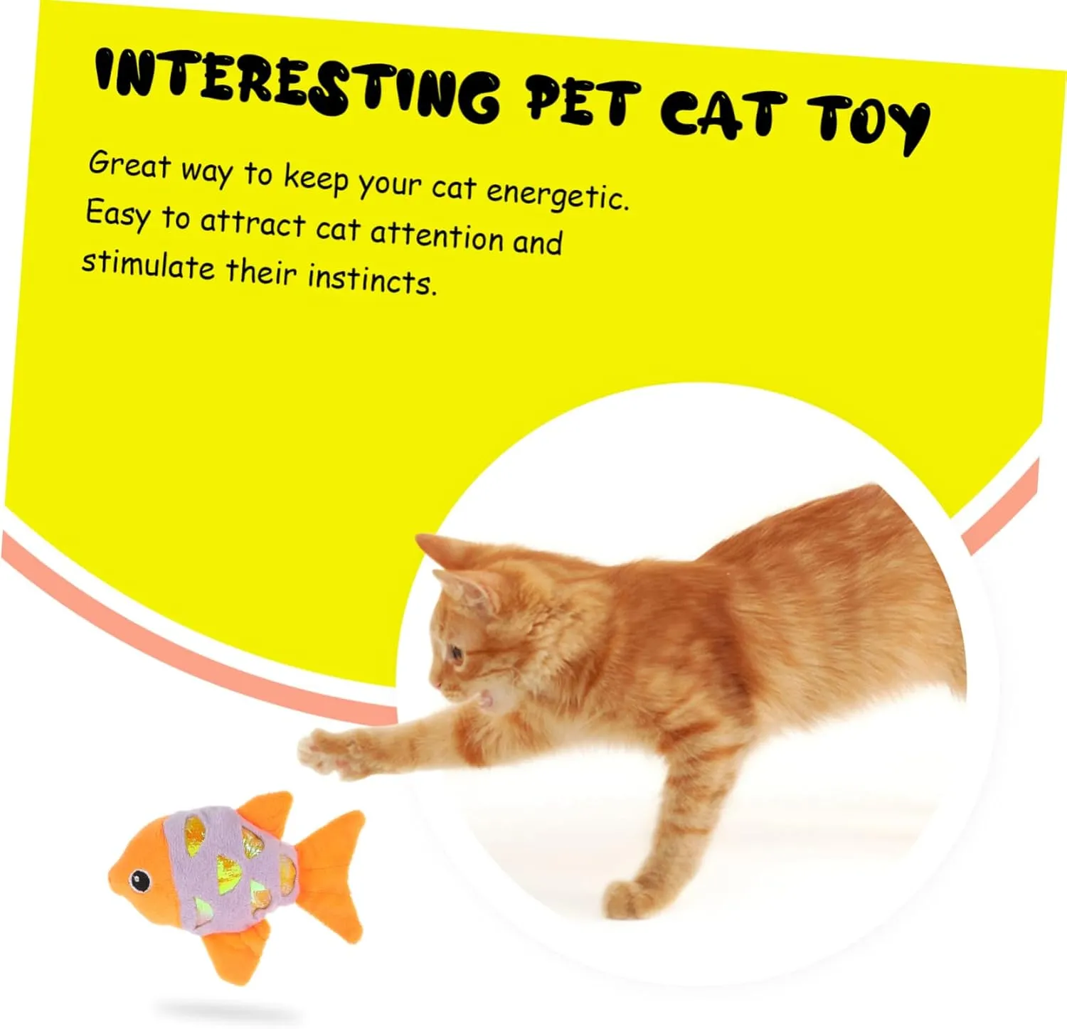 Yardwe 3pcs Plush Toy Crinkle Sound Stuffed Animal for Kitten Interactive Pet Chew Toy Random Color