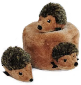 ZippyPaws Burrow- Interactive Dog & Puppy Toys for Boredom, Stimulating Pet Products to Keep them Busy, Hide & Seek Plush Dog Puzzles, Squeaky Toy for Enrichment, For Small & Medium Dogs- Hedgehog Den
