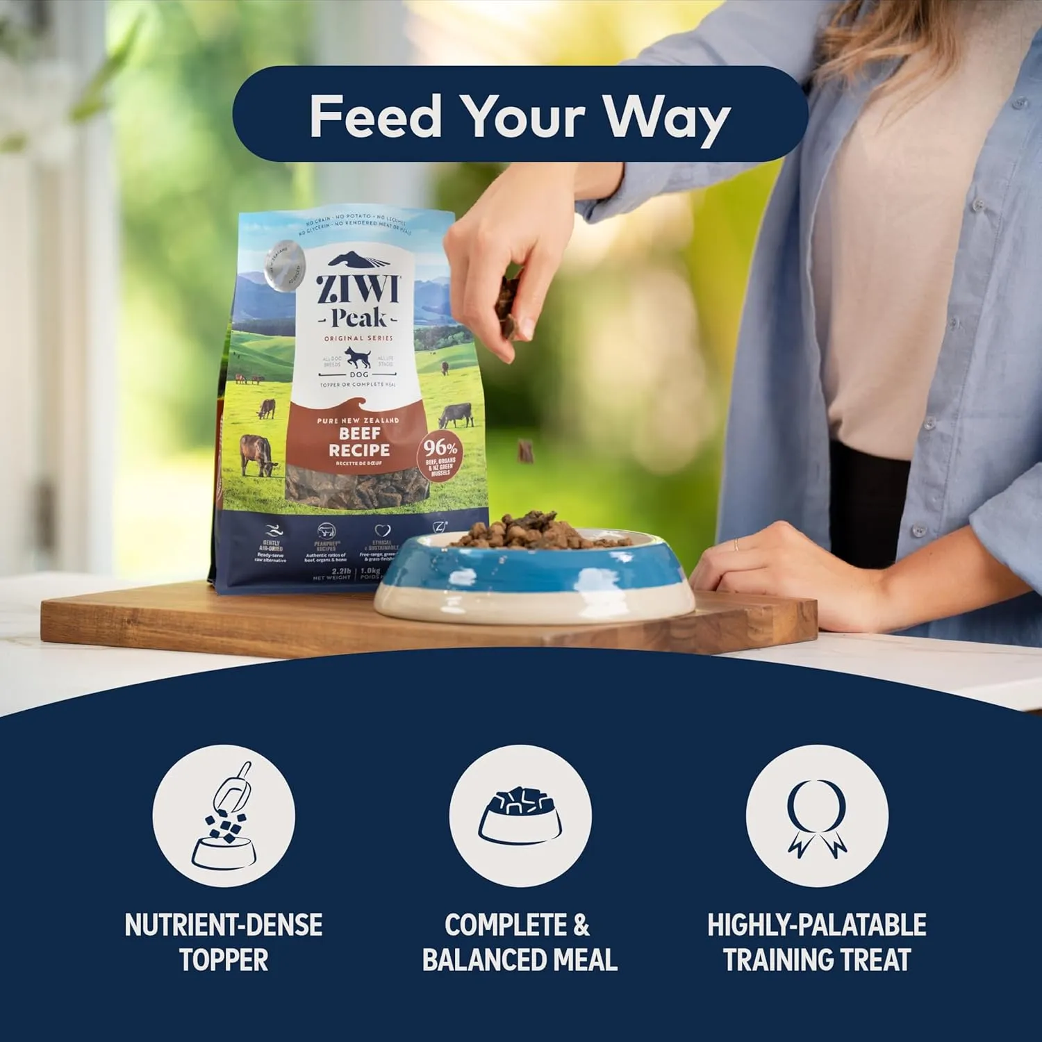 ZIWI Peak Air-Dried Dog Food  Lamb - All Natural, High Protein, Grain Free, Limited Ingredient w/ Superfoods (35.2oz)